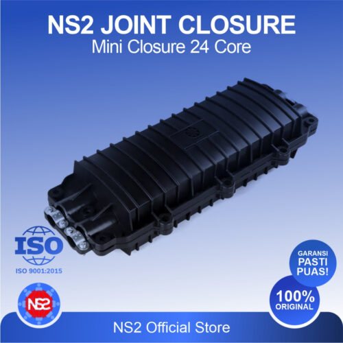 Joint Closure Inline Mini 12-24 Core NS2 - Box Closure 24 Core 2 Kaset / 2tray - Closur tiang FTTH ABS Tebal