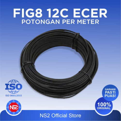 ECER  Kabel 12 Core Fig 8 potongan Per meter - Kabel Udara Mini Tanpa Connector - Kabel Fiber optik Figure 8 12 core meteran